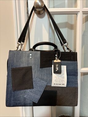 Coach Patchwork Denim & Black Leather Rogue Medium